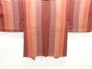 未使用品　縞に花唐草模様織出し羽織